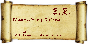 Bleszkány Rufina névjegykártya